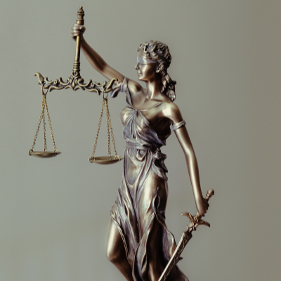 miniature statue of Lady Justice